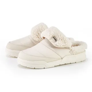 【CHOiCE】防潑水布雲柔絨毛保暖穆勒便鞋(米色)