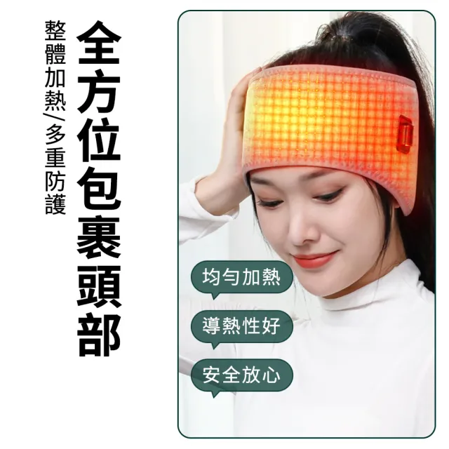 電加熱艾灸帽 溫控發熱頭套 電熱帽子 頭部熱敷帶 電熱帶 發熱護頭帶 頭耳熱敷 防寒保暖 附艾草包