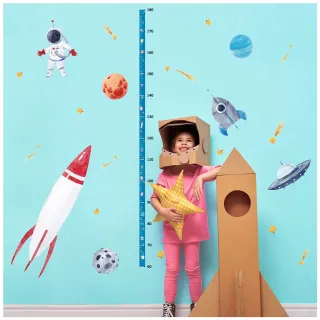 【JB 時尚壁貼】太空火箭身高貼