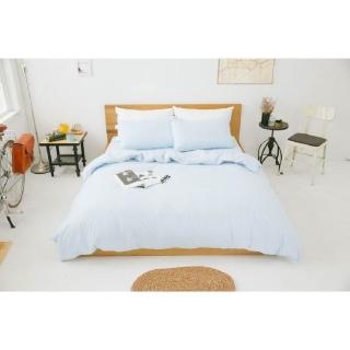 【LAMINA】純棉床包三件組-雙人-藍