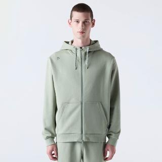 【DESCENTE】外套 男女 中性款 運動連帽外套 毛圈布 寬鬆版型 卡其 SQ323UFT71-KHK0