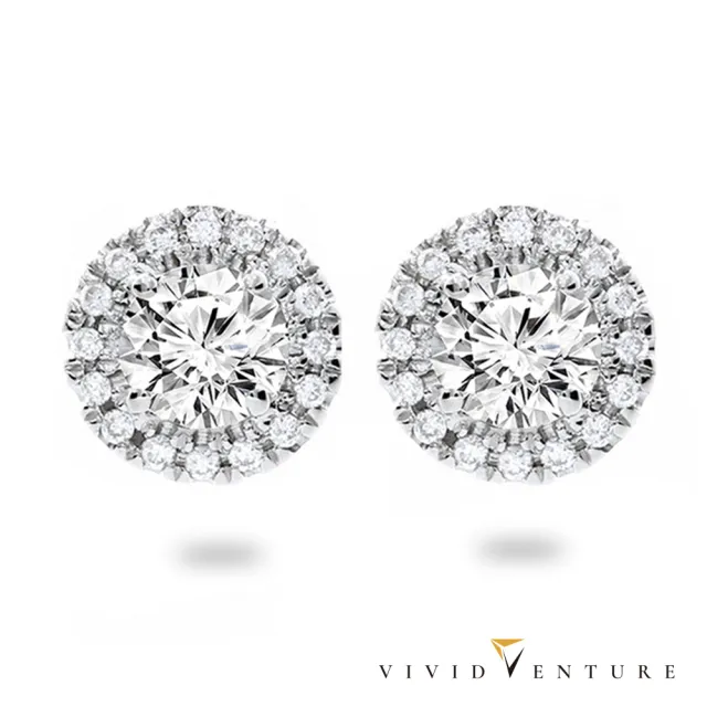【Vividventure 亞帝芬奇】GIA 60分 FVS2 3EX 八心八箭 天然鑽石 耳環 多色選 圓滿愛(14K金台+18K金耳針)
