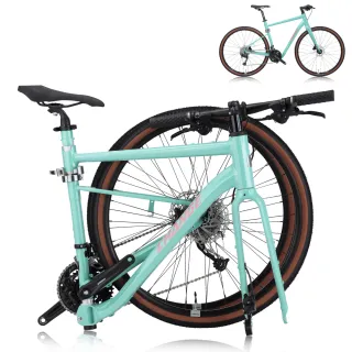 【CHANGE】GF-901G 礫石公路車 折疊車(Shimano 27速 摺疊車 自行車 脚踏車 可加裝電動車套件)