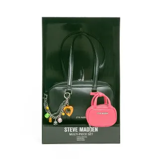 【steve madden】潮流撞色耳機包/法棍肩背包禮盒(黑色)