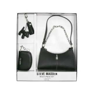 【steve madden】雙背帶腋下包/零錢包三件禮盒組(黑色)