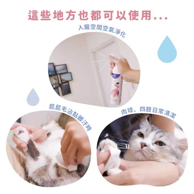 【光能淨】貓咪專屬！瞬效去味除菌噴霧600mlx2-純淨無味(抗菌除臭 肌膚護理 清黑下巴 清淚痕)