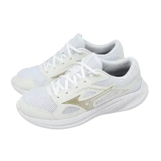【MIZUNO 美津濃】慢跑鞋 Maximizer 27 寬楦 女鞋 白 棕 緩震 運動鞋 美津濃(K1GA2501-26)