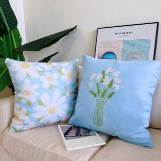 【HEAVEN 研紡枕所】大抱枕兩入組-微絨布花朵印花系列大抱枕-60x60cm(兩入組、大靠枕、沙發靠墊)