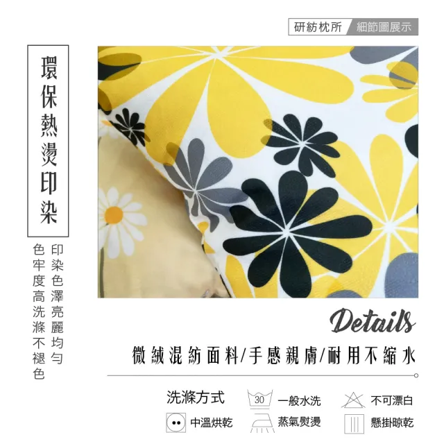 【HEAVEN 研紡枕所】大抱枕兩入組-微絨布花朵印花系列大抱枕-60x60cm(兩入組、大靠枕、沙發靠墊)