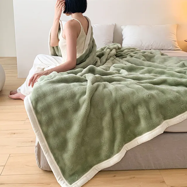 【ALAI 寢飾工場】托斯卡泡泡兔絨毛毯 150 x 200cm(1入 多色任選 保暖被/冬被/毛毯/毯子)