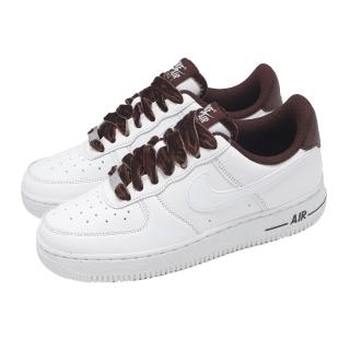 【NIKE 耐吉】休閒鞋 Wmns Air Force 1 07 Vintage 女鞋 緞面絲絨鞋帶 白 酒紅 AF1(HV4403-600)