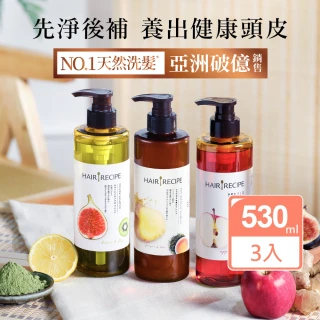 【Hair Recipe髮的食譜】雙11限定-洗髮精/護髮潤髮乳530ml 3入(控油x防斷x強韌)