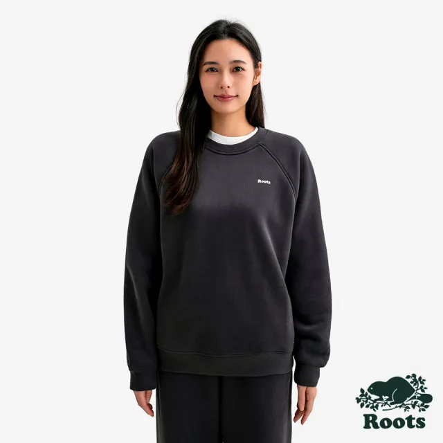 【Roots】Roots女裝- CLOUD ESSENTIAL 圓領上衣(石墨灰)