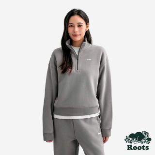 【Roots】Roots女裝- CLOUD HALF ZIP 上衣(鐵灰色)