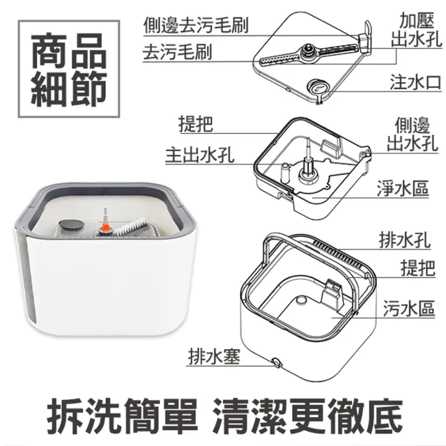 【百鈴】易指神脫手壓旋轉淨汙分離拖把組-1桿1桶1布(拖把/淨汙分離水桶/乾濕分離拖把/平板拖把/居家清潔)