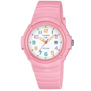 【CASIO 卡西歐】卡西歐運動膠帶女錶兒童錶-粉色(LX-800H-4A 臺灣公司貨)