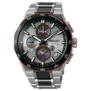 【SEIKO 精工】ASTRON GPS 運動風格5X83雙時區鈦金屬男錶-灰x雙色/43.4mm 送禮 禮物(SSH183J1/5X83-0AS0N)