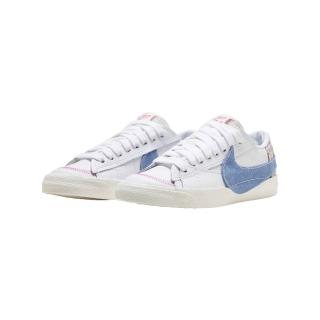 【NIKE 耐吉】W Blazer Low 77 Jumbo 女鞋 白藍 大勾 丹寧 皮革 FJ7741-141