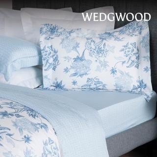 【WEDGWOOD】100%長纖棉印花 薄被套床包枕套四件組(加大任選｜60支300織)