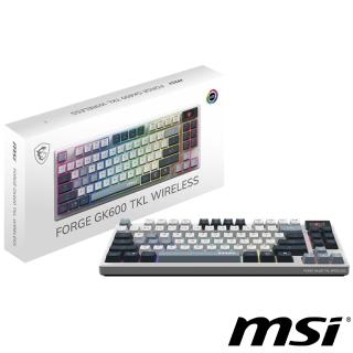 【MSI 微星】FORGE GK600 TKL W SKY TC 電競鍵盤(線性機械軸)
