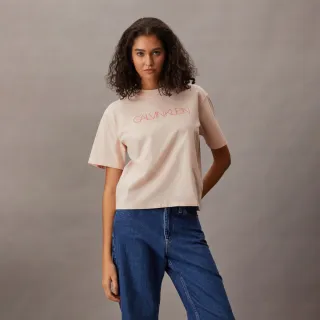 【CALVIN KLEIN】官方旗艦館CK 方正版型標誌 T恤_裸色