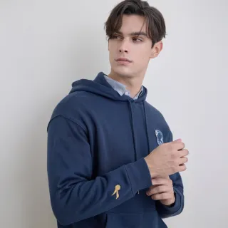 【GIORDANO 佐丹奴】男裝哈利波特授權長袖連帽上衣 Harry Potter系列(27 新海軍藍)