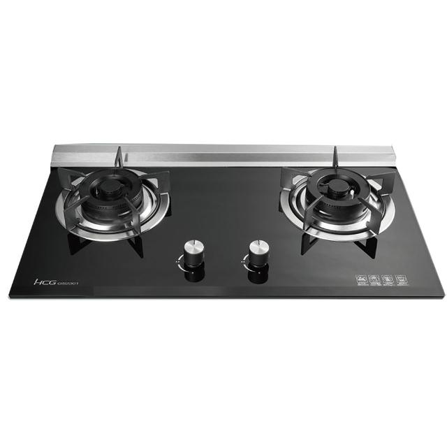 HCG 和成 GS2301 雙口爐採用高階玻璃材質，專為天然氣與瓦斯設計，具壓轉式點火功能，適合現代廚房檯面使用。高效燃燒、易清潔，1年保固保障，提供穩定烹飪體驗，是家庭必備瓦斯爐首選。