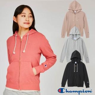 【Champion】官方直營 女款-BASIC 棉質刺繡小C標寬版連帽外套-4色(CW-A105-日規)