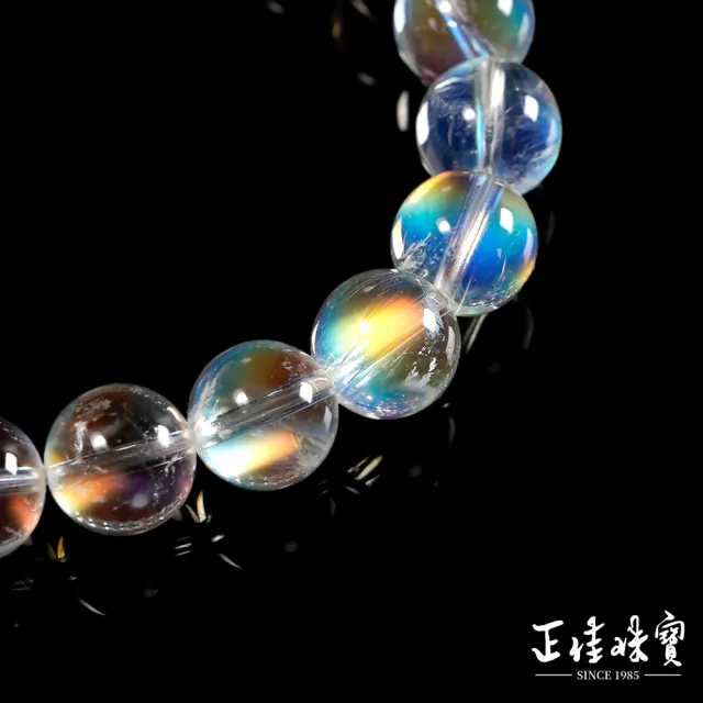 【正佳珠寶】馬島月光 蒐藏級玻璃體彩虹藍 8.8-9.2mm 馬島月光石手珠