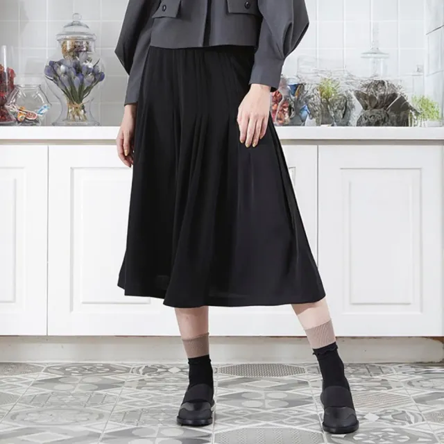 【ICHE 衣哲】Cop.Copine 法國原裝進口不規則剪裁半長圓裙-2色