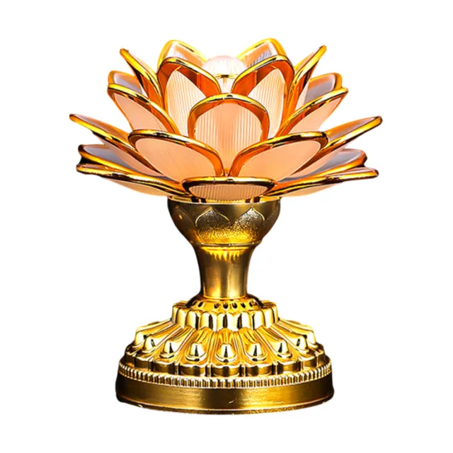 【沐風】供佛燈 蓮花燈 神明燈(七彩水晶蓮花燈 佛堂燈具 神明燈led 佛前燈 財位燈 插電電池 祖先燈)