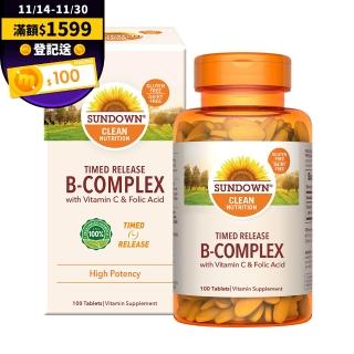 【Sundown 日落恩賜】緩釋型超級B群+C錠-B12加強配方(100錠/瓶)