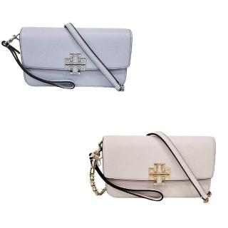 【TORY BURCH】TB Britten 簍空LOGO荔枝紋皮革鏈條WOC手拿斜背包(/贈原廠防塵袋紙袋送禮)