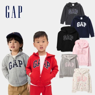 【GAP】男女幼童裝 Logo刺繡/印花連帽外套-多款任選(744384&742963)