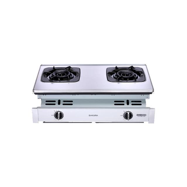 SAKURA櫻花牌 G-6900 雙炫火雙口瓦斯爐 不鏽鋼鑄鐵耐用 壓電自動點火 第一級能效 天然/液化瓦斯適用