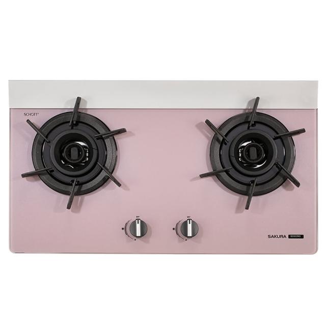 【SAKURA 櫻花】二口雙炫火玻璃檯面爐 胭脂粉(G2922BG 原廠保固服務 基本安裝)