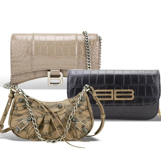 【Balenciaga 巴黎世家】Cagole X Hourglass 品牌經典斜背包-4款可選(半月包 斜背包 肩背包)