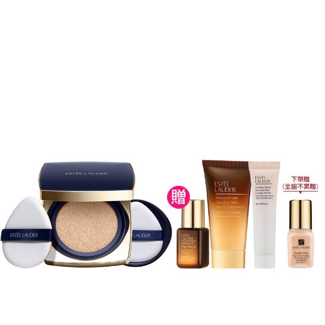 【Estee Lauder 雅詩蘭黛】粉持久完美鎖妝氣墊粉餅SPF45(一盒兩蕊/IU同款/防曬/雙11限定)