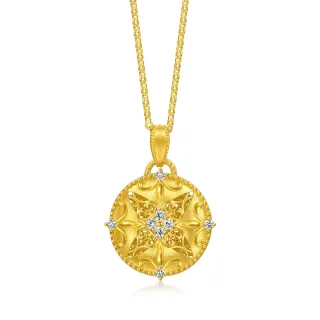 【點睛品】繁花似錦 鑽石黃金項鍊