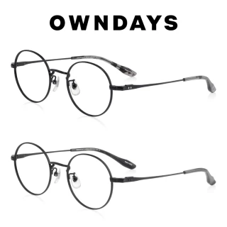 【OWNDAYS】BACK in BLACK系列圓框金屬眼鏡(OB1014G-5A)