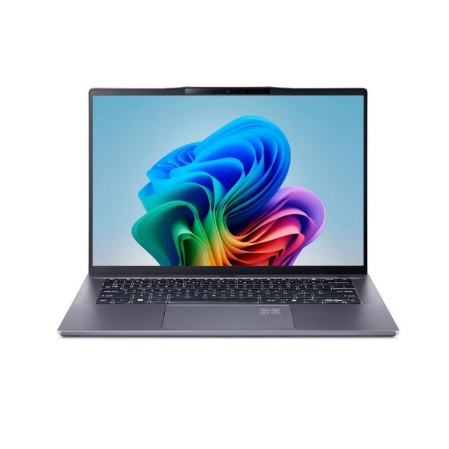 Acer 宏碁 SFG14-01 輕薄筆電，搭載 Qualcomm Snapdragon X Plus 處理器與 16GB LPDDR5X 記憶體、1TB SSD 儲存，提供高效能與流暢體驗。14.5 吋 WUXGA IPS 霧面螢幕解析度達 1920x1200，支援 Wi-Fi 7 與 Bluetooth 5.4 高速連線。輕巧僅 1.34kg，65Wh 電池續航持久，內建 QHD IR 攝像頭與指紋辨識，USB4 Type-C 埠支援 40Gbps 傳輸與 DisplayPort。Windows 11 Home 作業系統，附 TYPE-C TO HDMI 轉接頭、滑鼠與原廠包，兩年保固，適合商務與行動辦公。