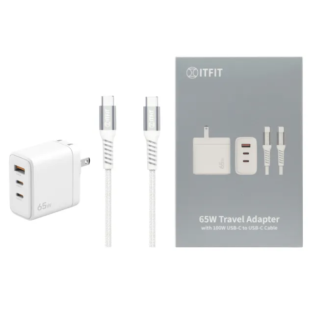 【Samsung 三星】原廠 ITFIT 65W GaN三孔+100W 5A 雙Type-C 快充組(ITFITPW17)