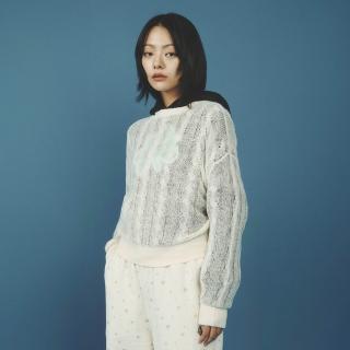 【Mark Gonzales】女裝 CLUV 短版薄 針織衫 - 米白色