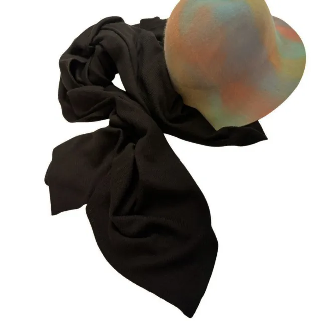 【iTa.a】交換禮物 100%美麗諾Merino羊毛針織圍巾/披肩禮盒-黑(天然．透氣．溫暖．防臭．環保．柔膚觸感)