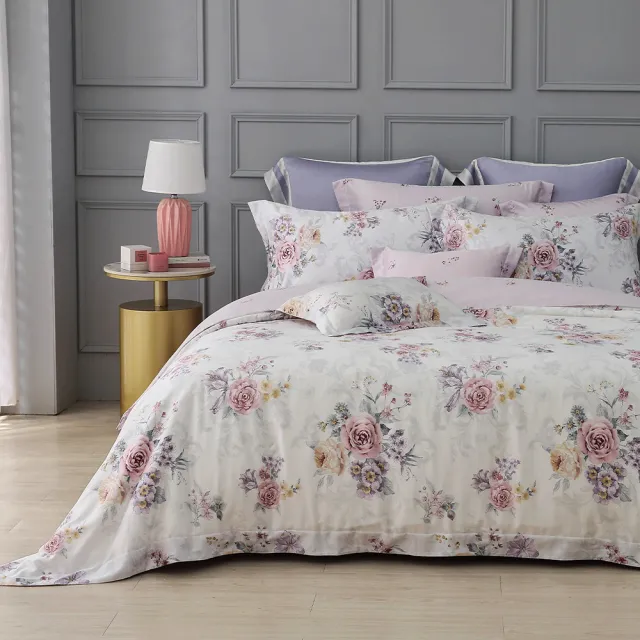 【IN-HOUSE】80支天絲棉薄被套床包組-晨曦花想(特大)