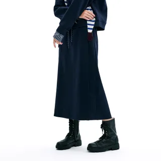 【KERAIA 克萊亞】風行藏藍顯瘦空氣棉直裙