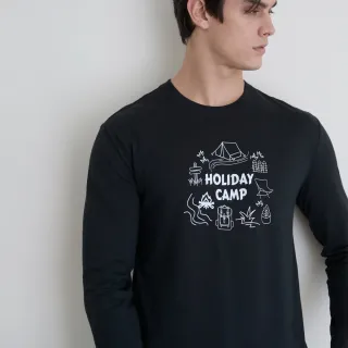 【GIORDANO 佐丹奴】男裝TRAVEL印花長袖上衣(多色任選)