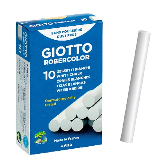 【GIOTTO】無毒環保粉筆-白色10入/2盒入(抗敏感 安全 兒童粉筆 安全 少灰粉筆 黑板牆 戶外塗鴉)