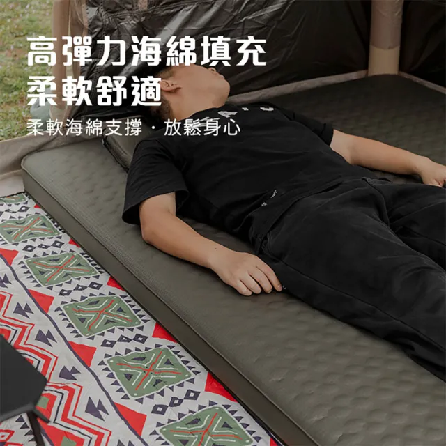 【Mountainhiker 山之客】收納奶酪充氣床墊雙人(智慧雙層充放氣孔 舒適柔軟 多材質設計)