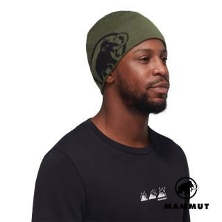 【Mammut 長毛象官方直營】Tweak Beanie 保暖針織LOGO豆豆帽 深沼澤綠/黑 #1191-01352